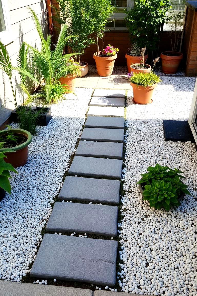 Gravel or Stepping Stones for Pathways - 24 Patio Small Garden Ideas