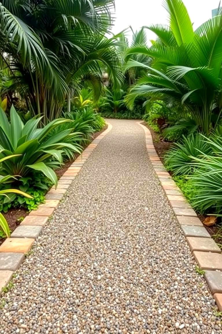 Gravel with Bordering for a Defined Path - 24 Natural Walkway Ideas