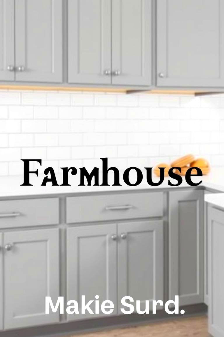 Gray Cabinets with Subway Tile Backsplash - 24 Farmhouse Kitchen With Gray Cabinets Ideas