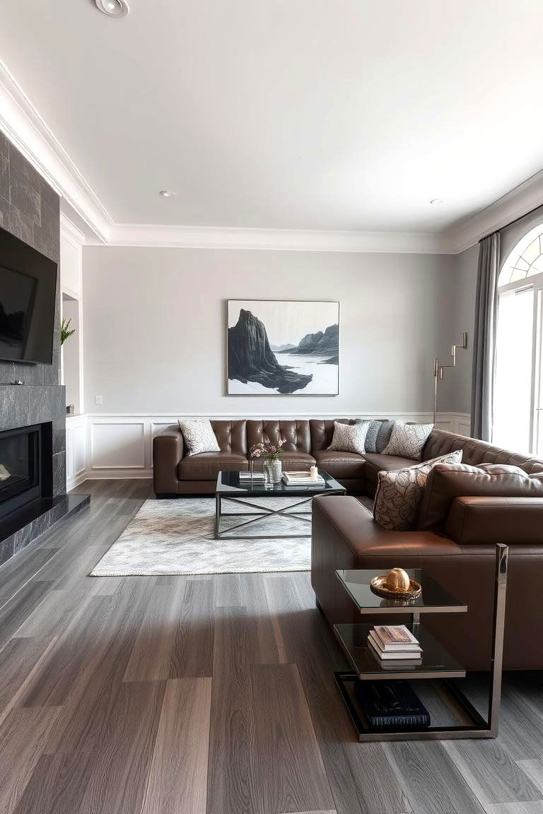 Gray Toned Wood Floors - 24 Living Room Wood Floor Ideas