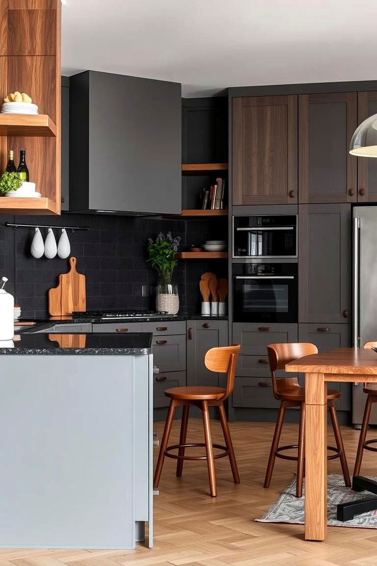 Gray and Black with Wood for a Balanced Aesthetic - 24 Gray Kitchens