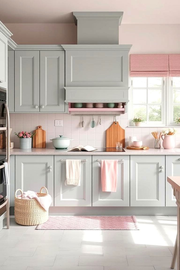 Gray and Pastel Accents for a Soft Feminine Touch - 24 Gray Kitchens