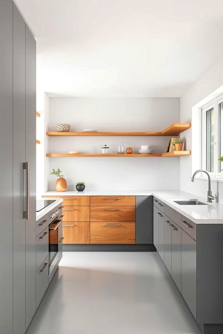 Gray and Wood for a Mid Century Modern Appeal - 24 Gray Kitchens