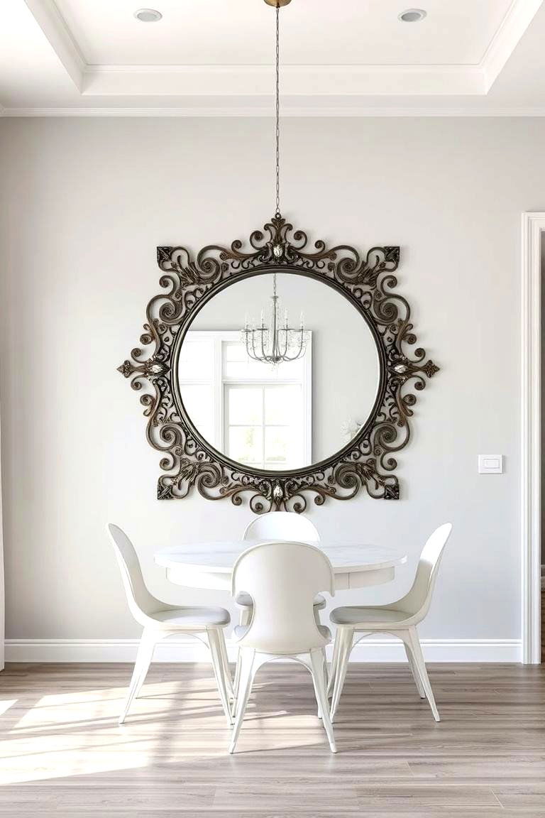 Gray with Mirrored Elements - 24 Gray Dining Room Ideas
