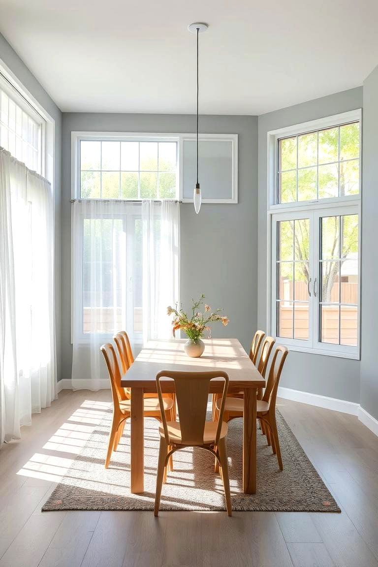 Gray with Natural Light Emphasis - 24 Gray Dining Room Ideas