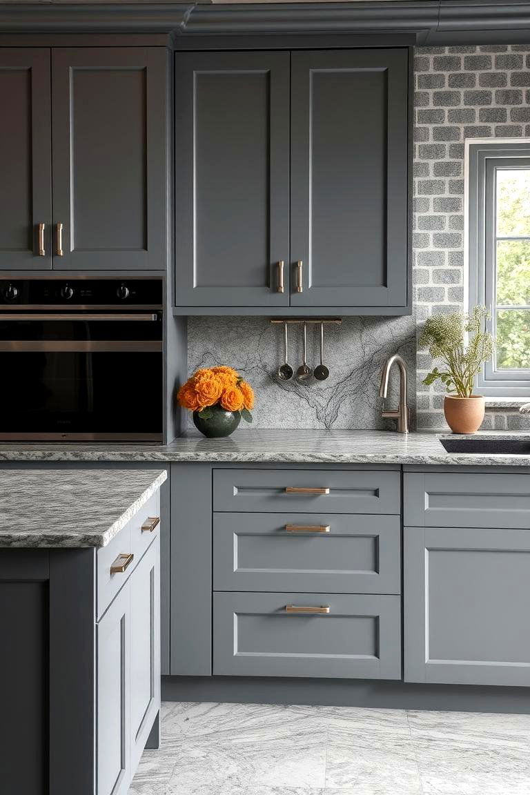 Gray with Natural Stone for Organic Beauty - 24 Gray Kitchens