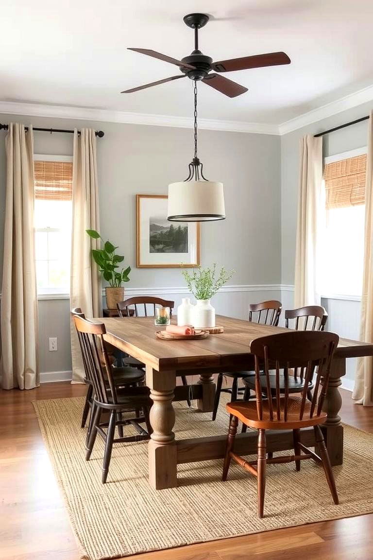 Gray with Wood Accents - 24 Gray Dining Room Ideas