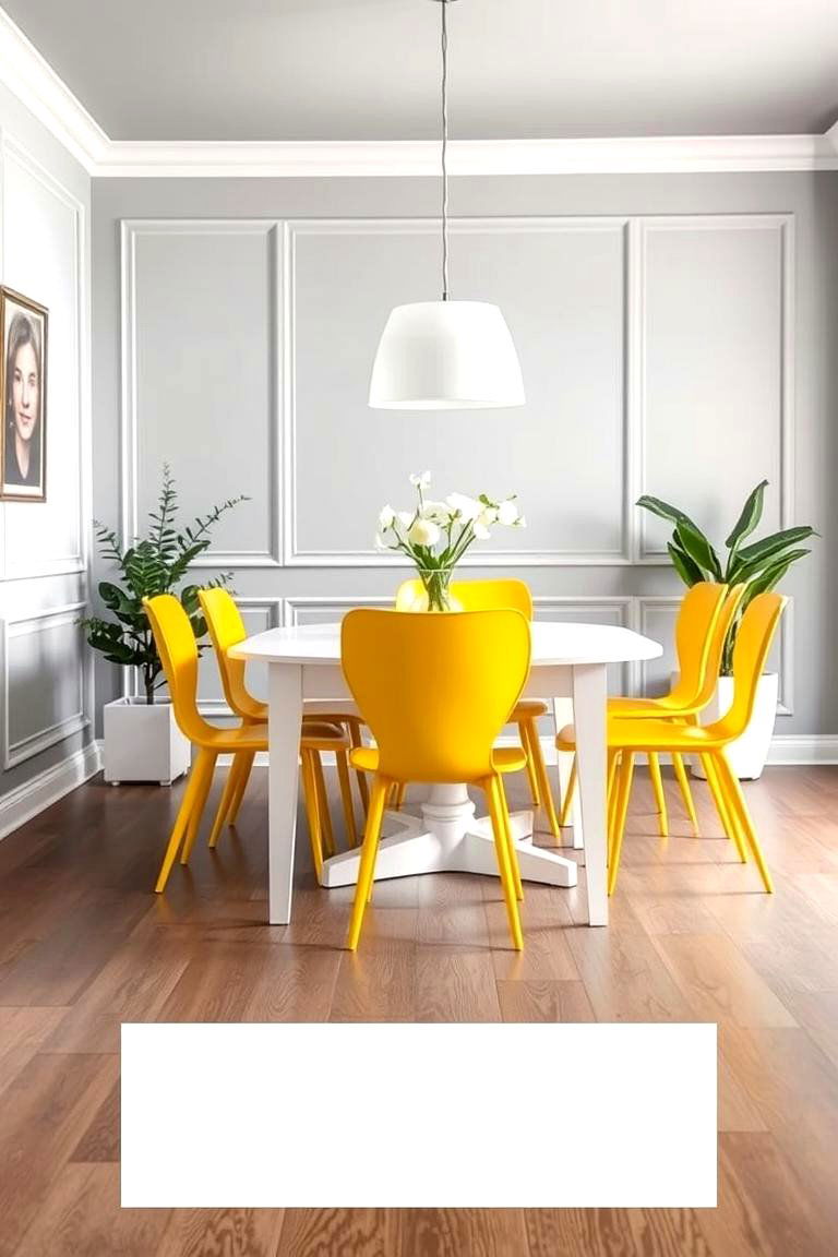 Gray with a Pop of Color - 24 Gray Dining Room Ideas