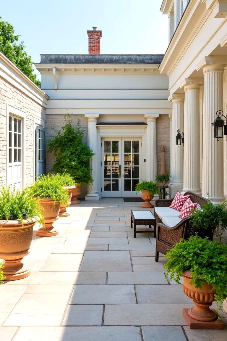 Greek Revival Patio Garden - 24 Greek Garden Ideas