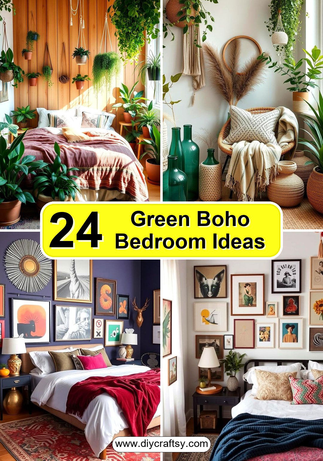 Green Boho Bedroom Ideas