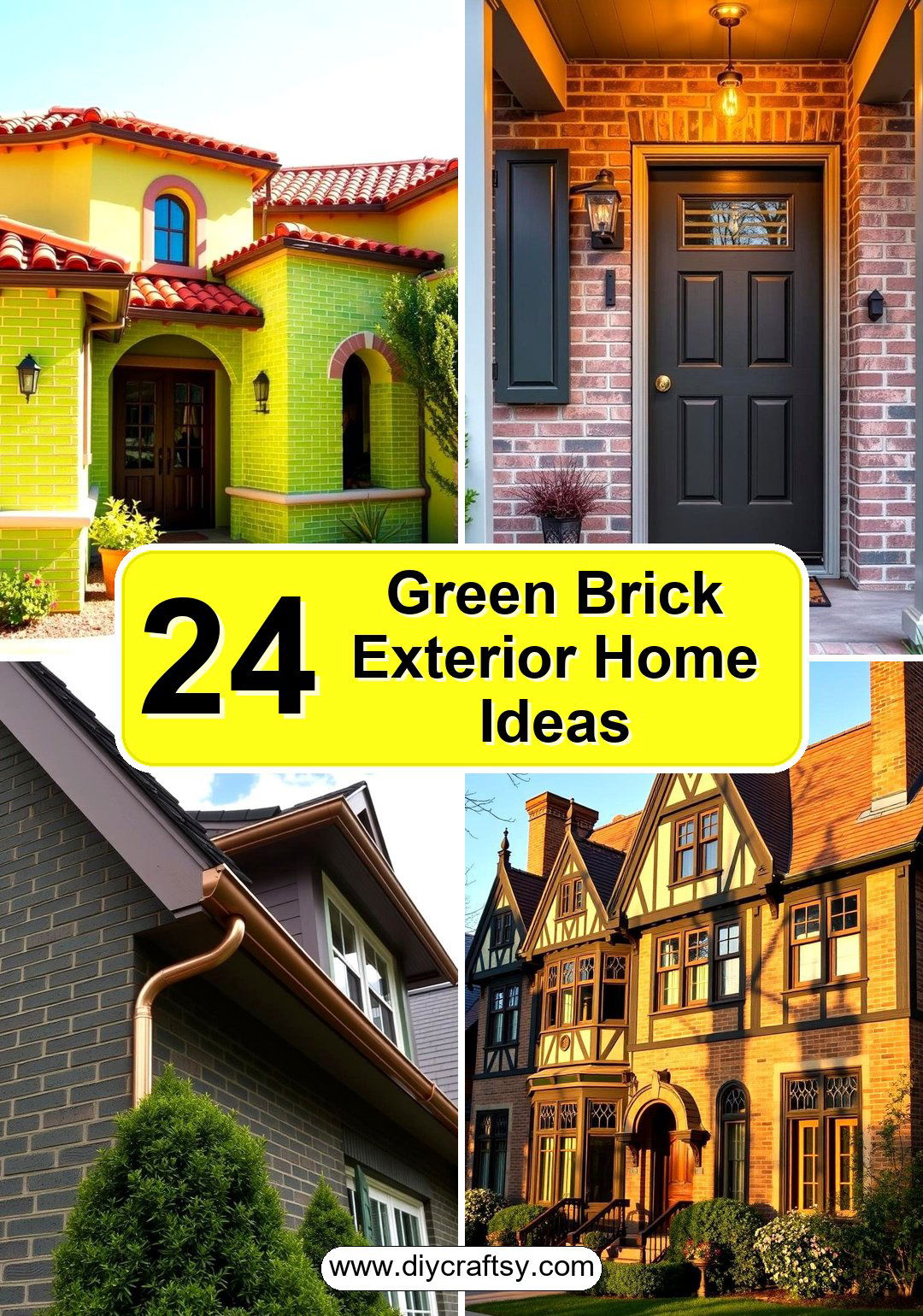 Green Brick Exterior Home Ideas