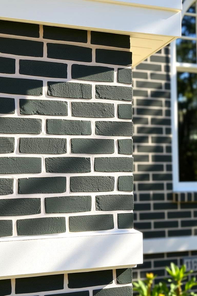 Green Brick with White Mortar for Contrast - 24 Green Brick Exterior Home Ideas
