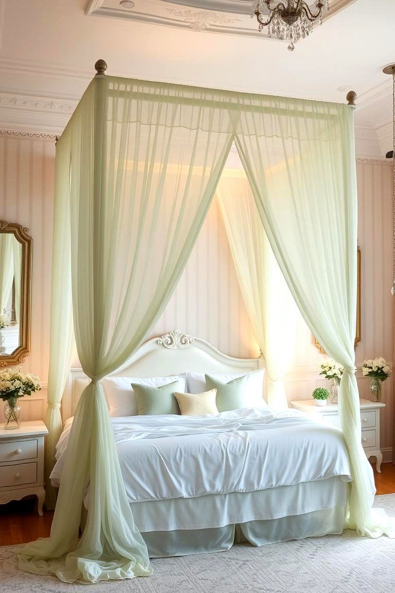 Green Canopy Bed - 24 Green Bedroom Ideas