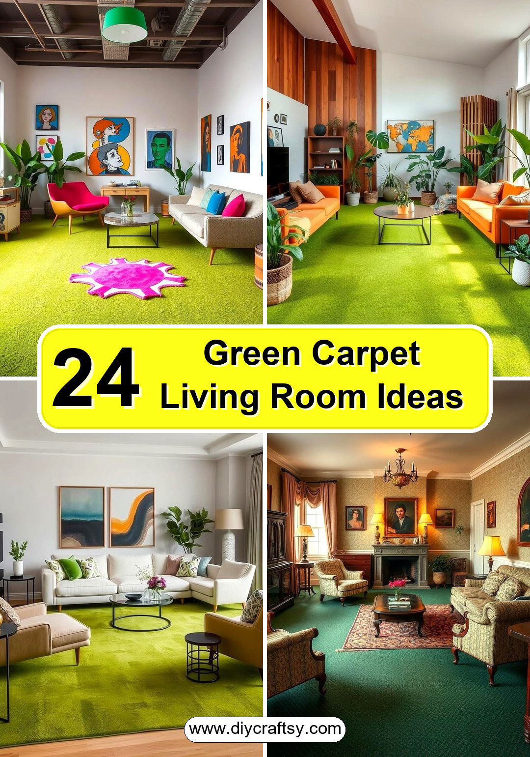 Green Carpet Living Room Ideas