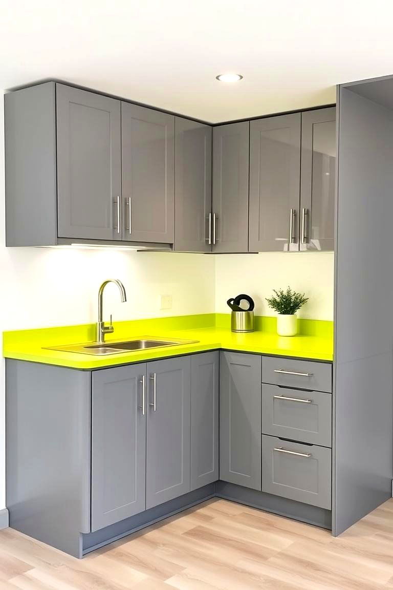 Green Countertop in a Small Kitchen to Add a Pop of Color - 24 Kitchen With Green Countertops Ideas