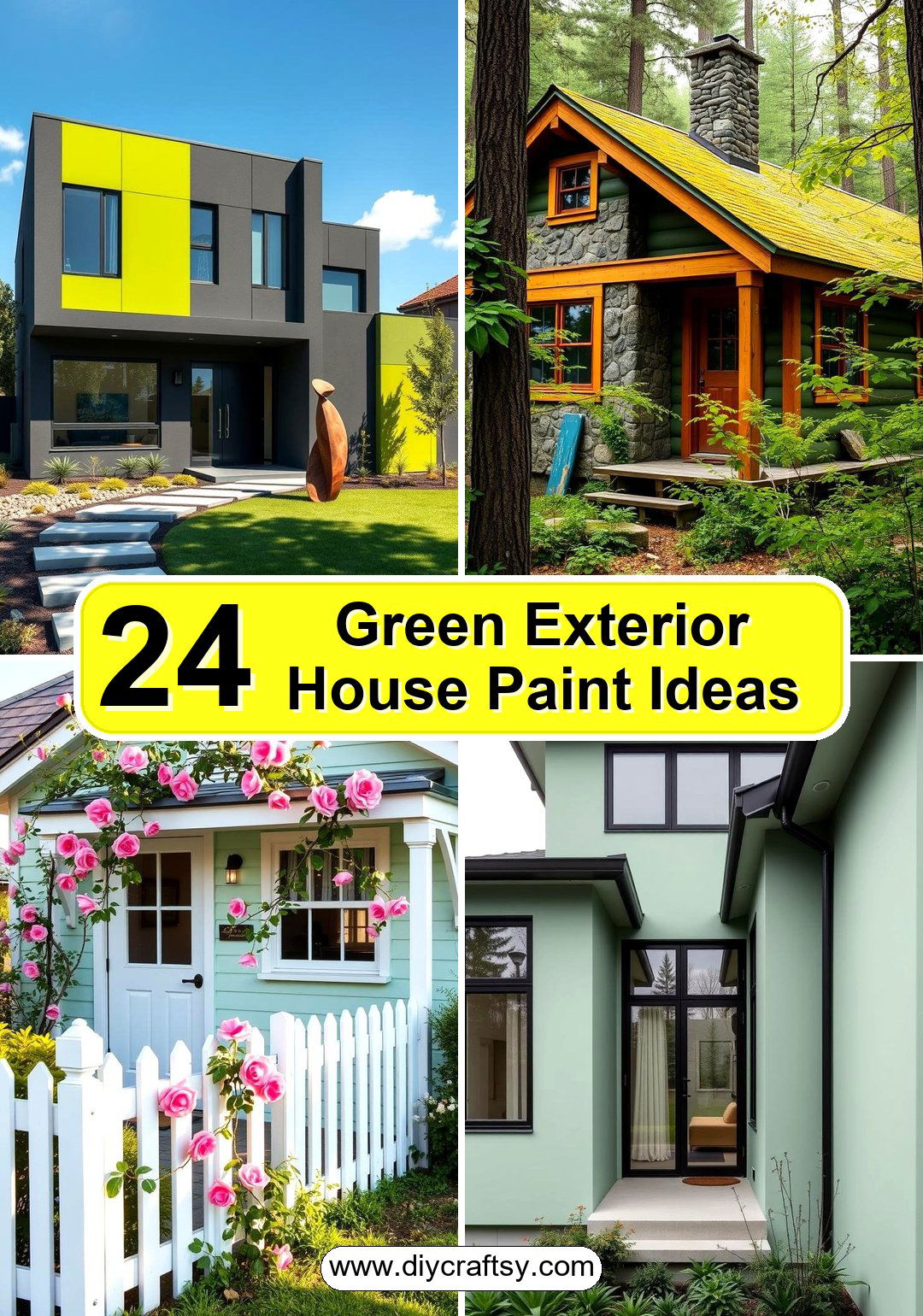 Green Exterior House Paint Ideas