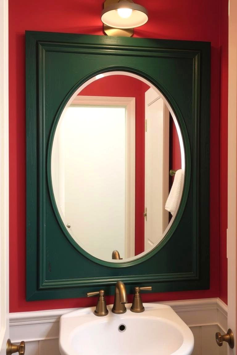 Green Framed Yellow Mirror - 24 Yellow and Green Bathroom Ideas