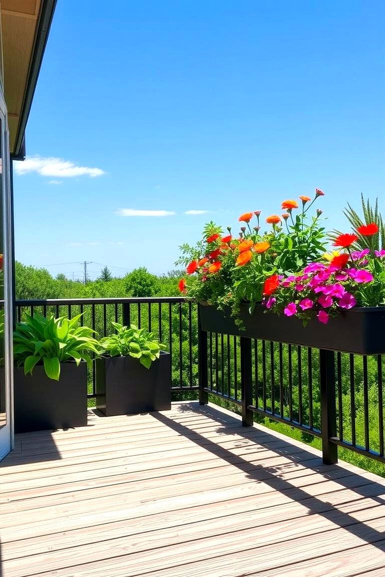 Green Integrated Planter Railings - 24 Horizontal Deck Railing Ideas