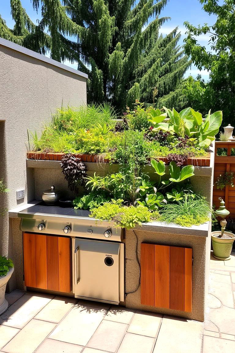 Green Living Roof - 24 Outdoor Kitchen Roof Ideas