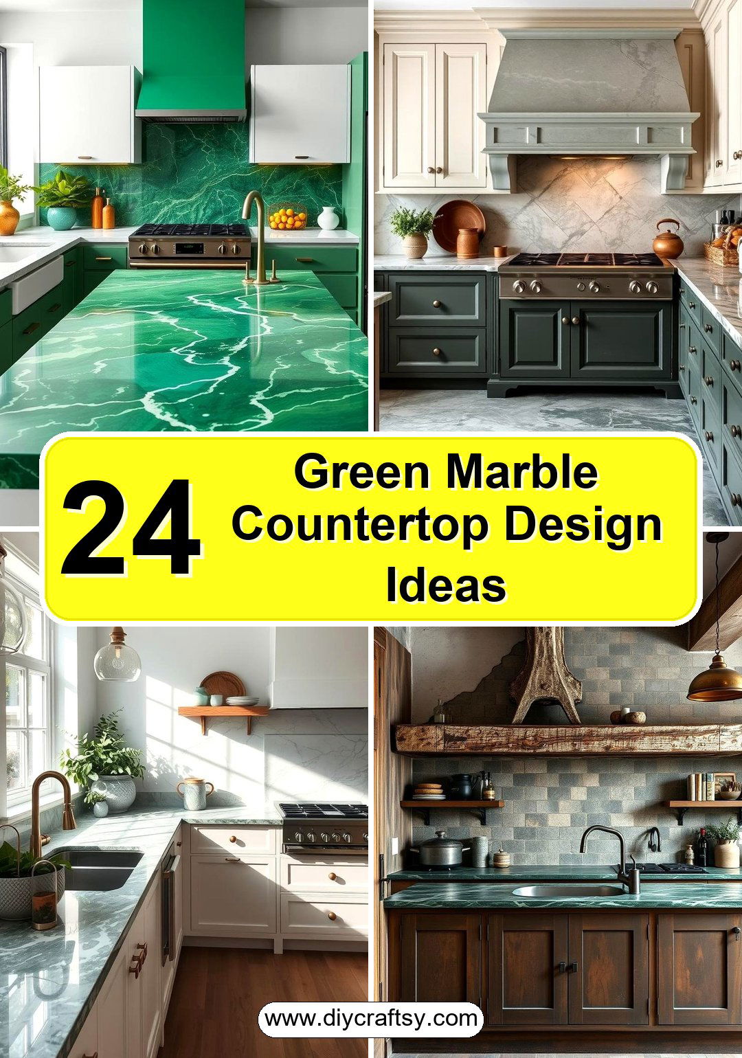 Green Marble Countertop Design Ideas