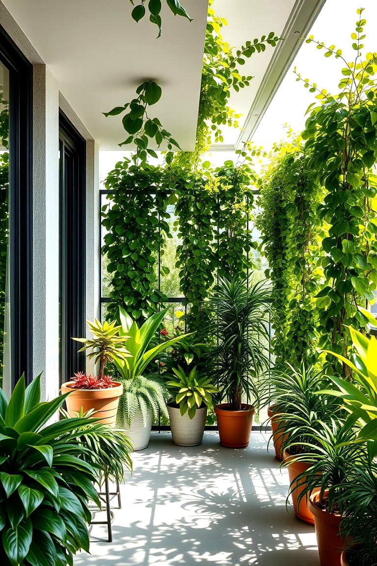 Green Plant Dividers - 24 Balcony Shade Ideas
