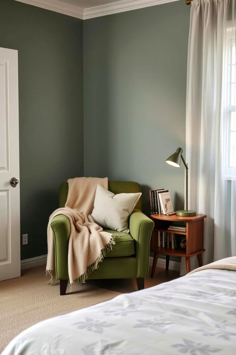 Green Reading Nook - 24 Green Bedroom Ideas