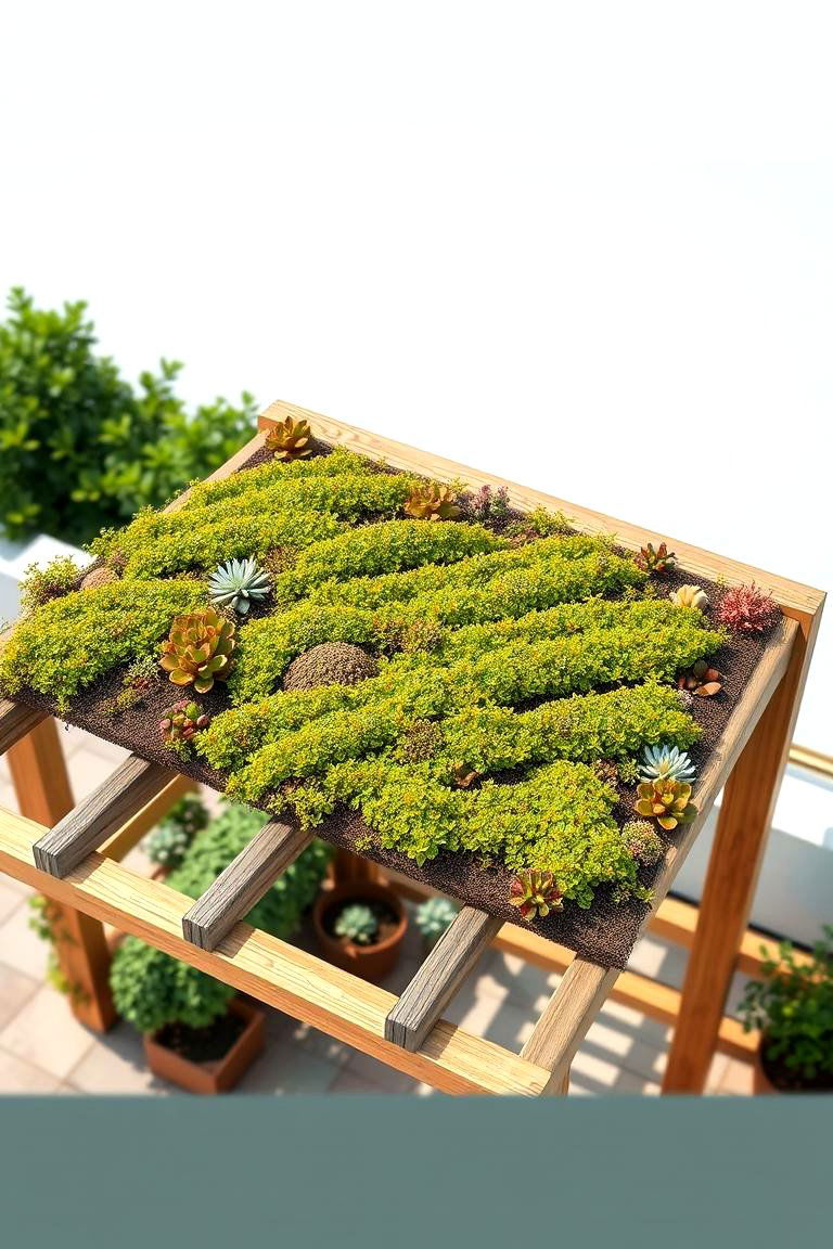 Green Roof Integration - 24 Pergola Cover Ideas
