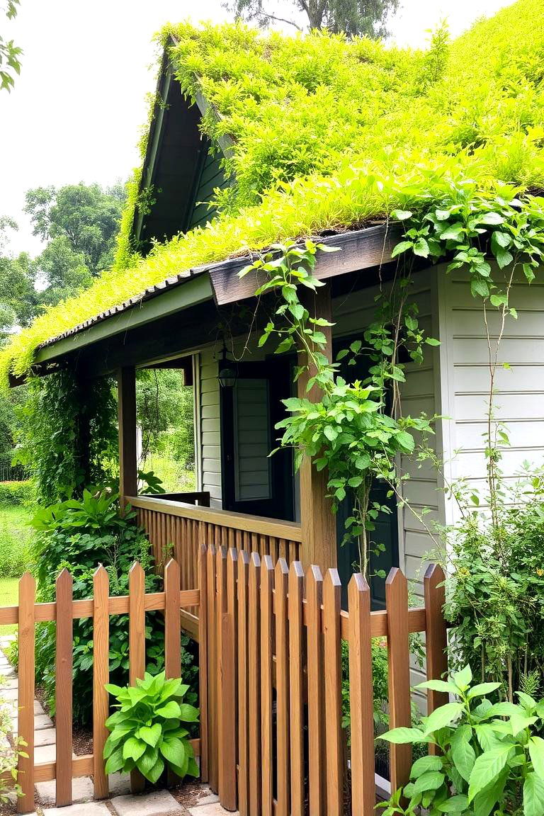 Green Roof for Eco Friendly Appeal - 24 Front Porch Roof Ideas