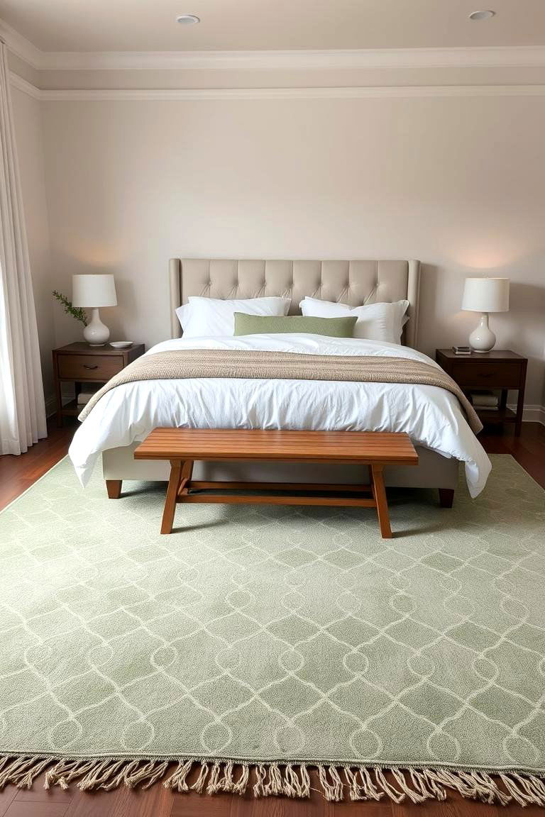 Green Rug - 24 Green Bedroom Ideas