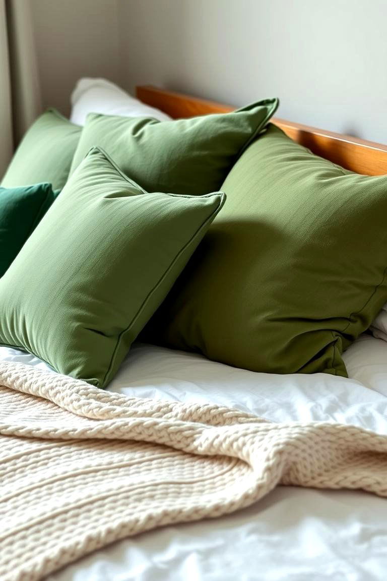 Green Throw Pillows - 24 Green Bedroom Ideas