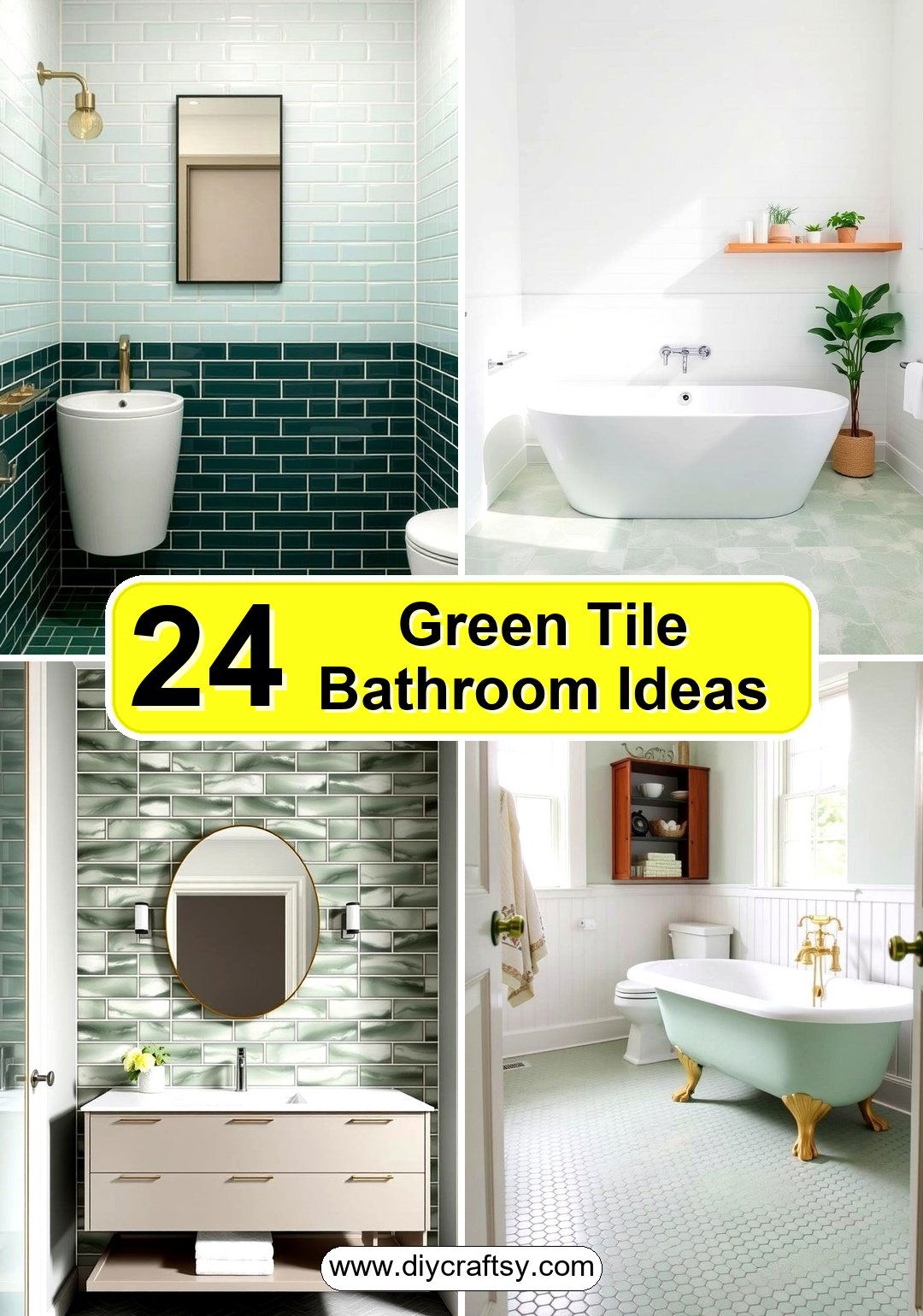 Green Tile Bathroom Ideas