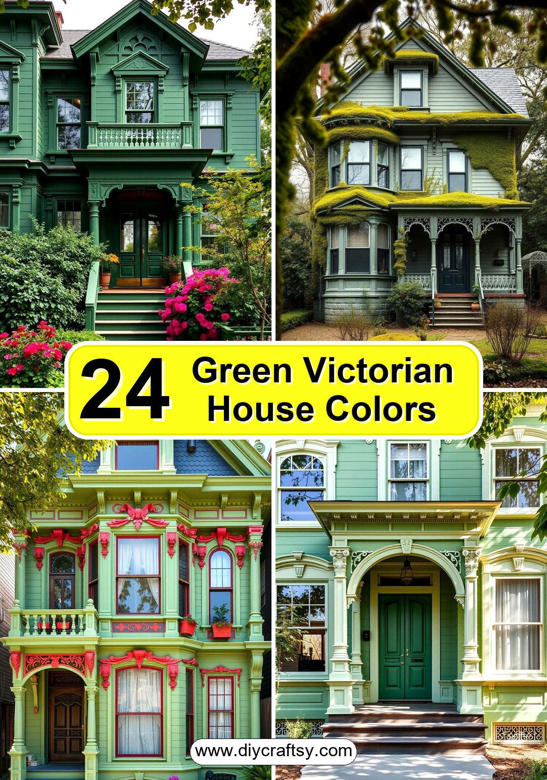Green Victorian House Colors