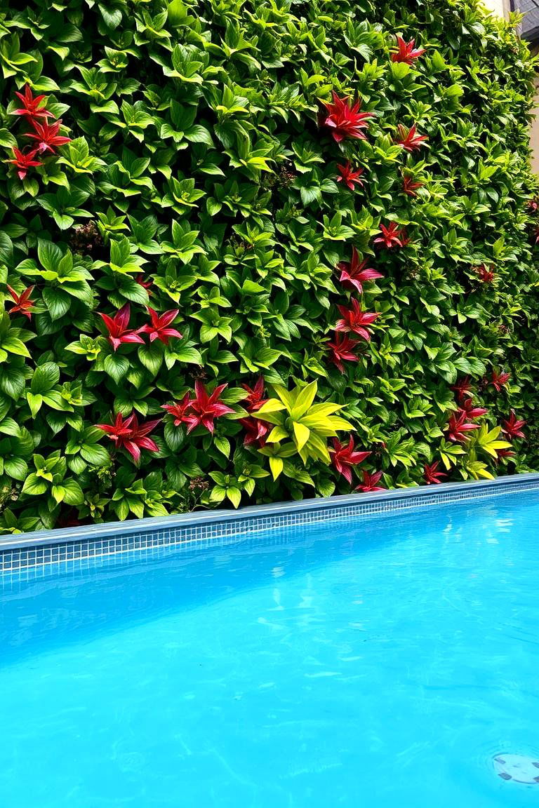Green Walls for a Natural Shield - 24 Pool Privacy Ideas