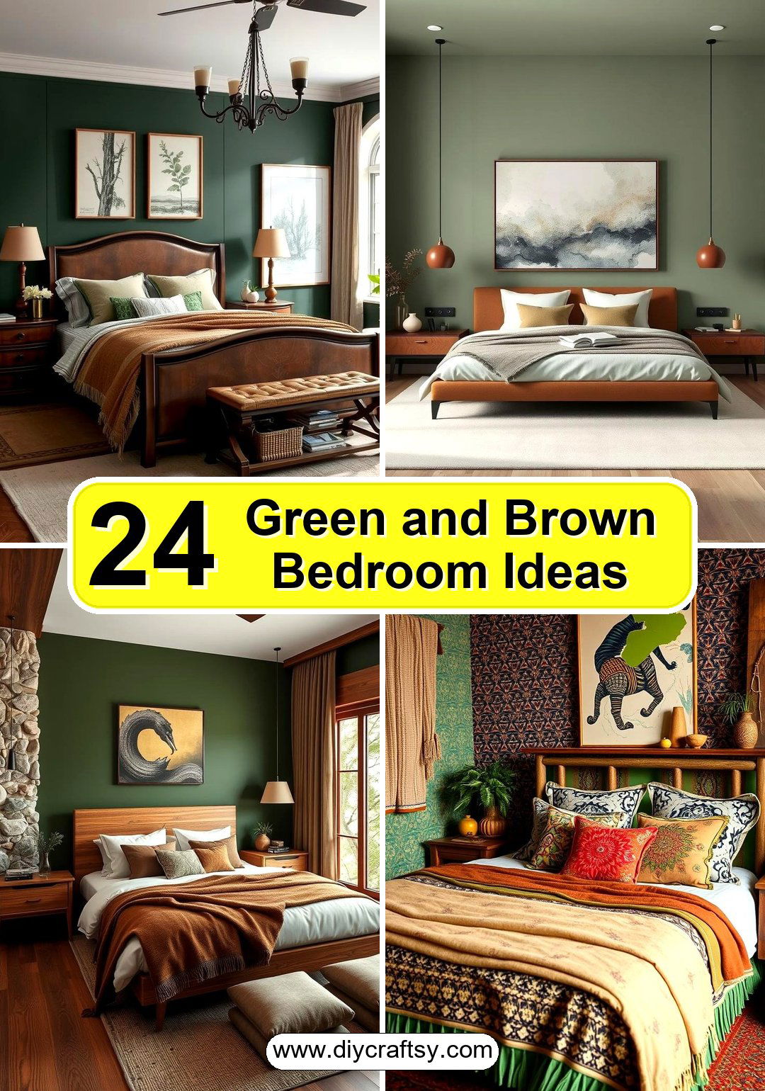 Green and Brown Bedroom Ideas