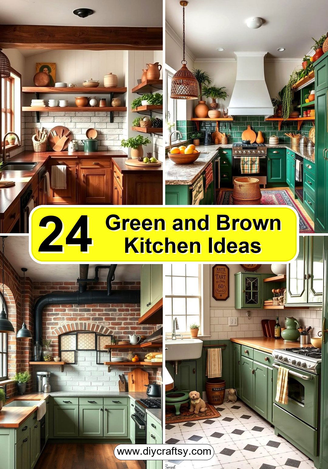 Green and Brown Kitchen Ideas