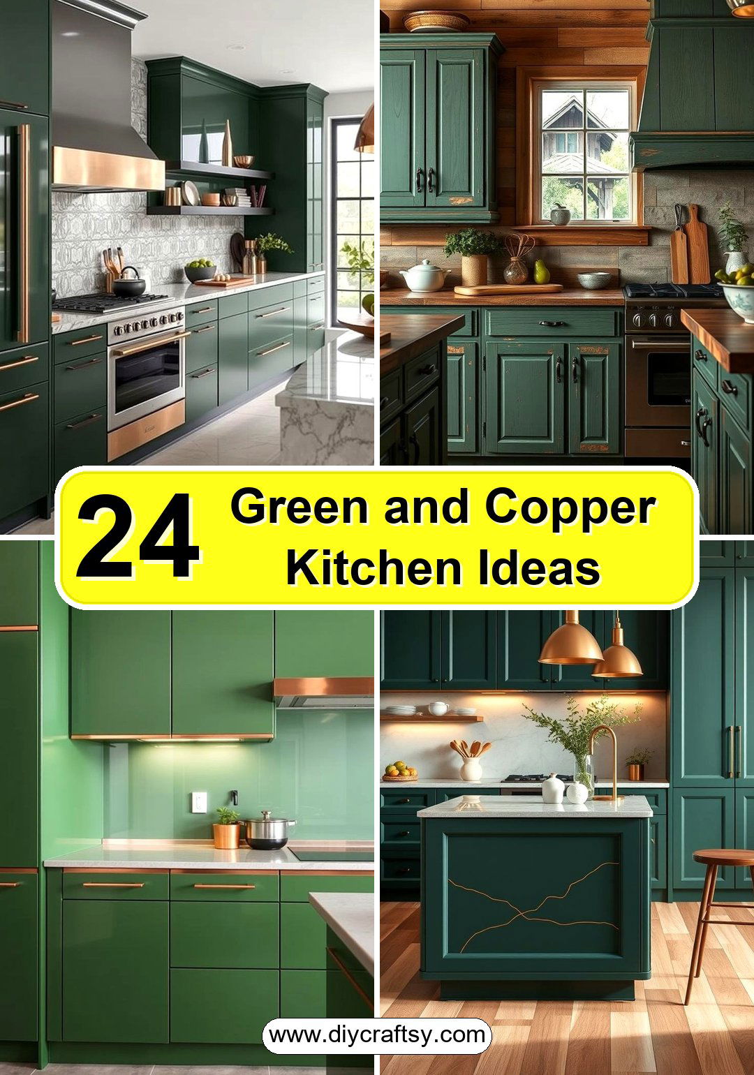 Green and Copper Kitchen Ideas