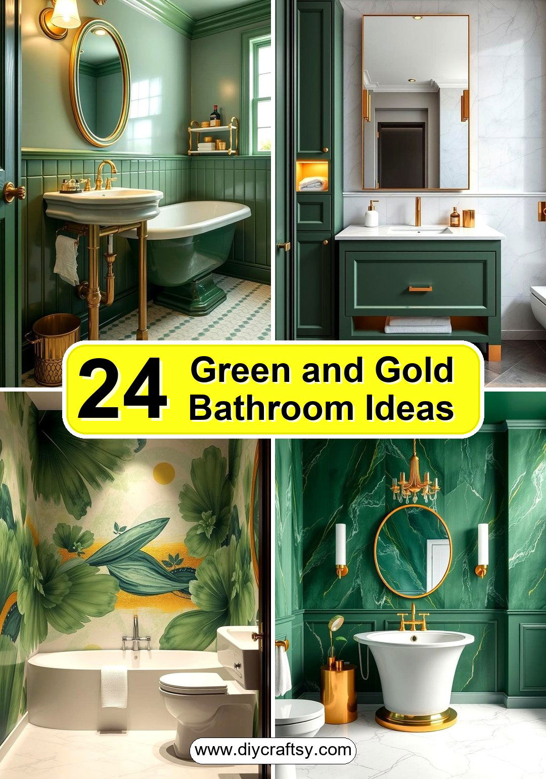 Green and Gold Bathroom Ideas