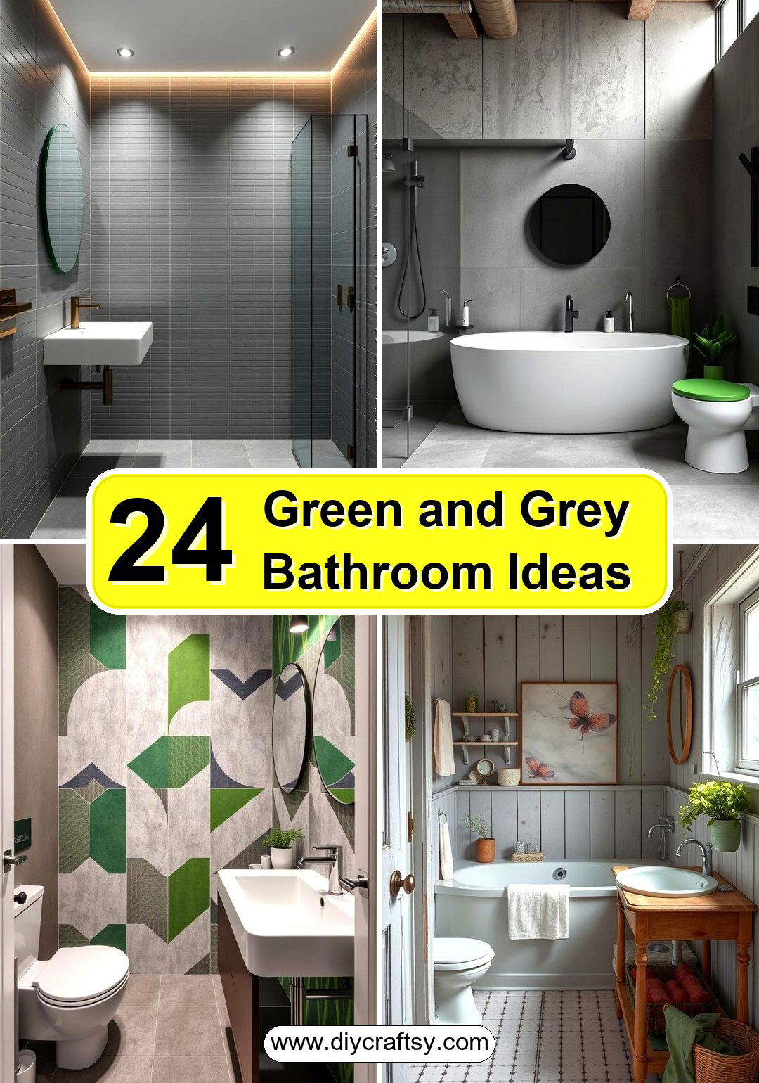Green and Grey Bathroom Ideas