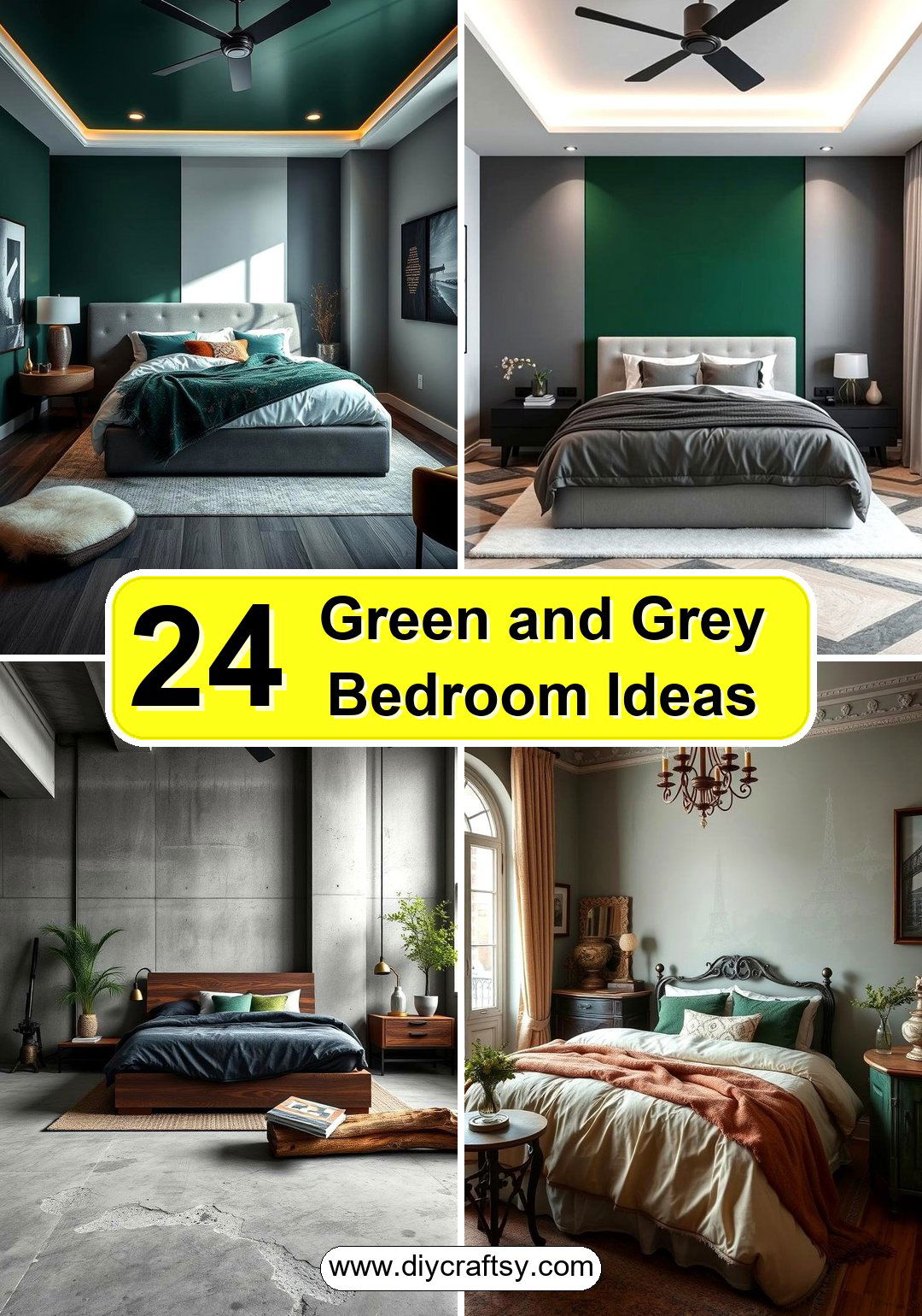 Green and Grey Bedroom Ideas
