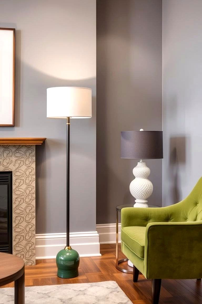 Green and Grey Lamps for Ambient Lighting - 24 Green and Grey Living Room Ideas