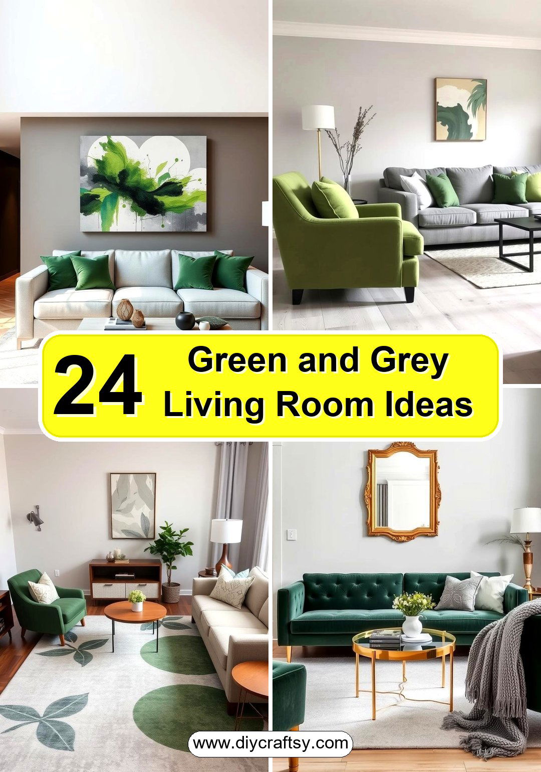 Green and Grey Living Room Ideas
