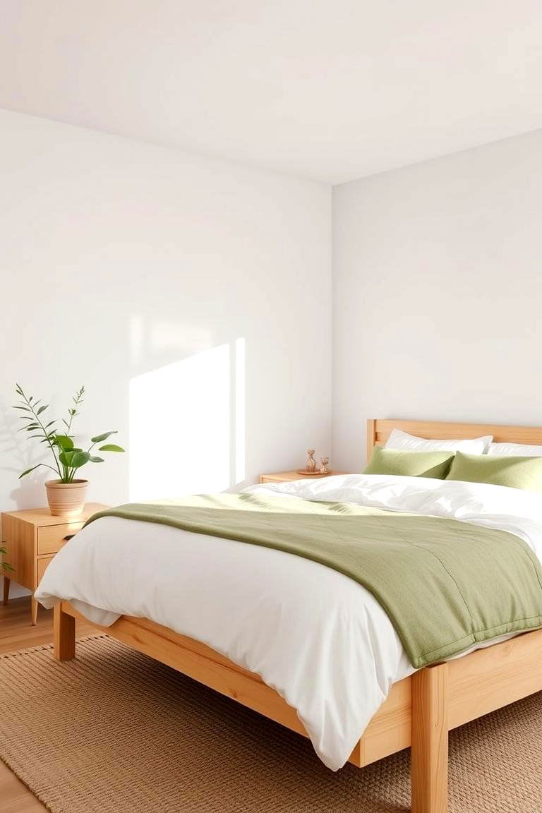 Green and Natural Wood - 24 Green Bedroom Ideas