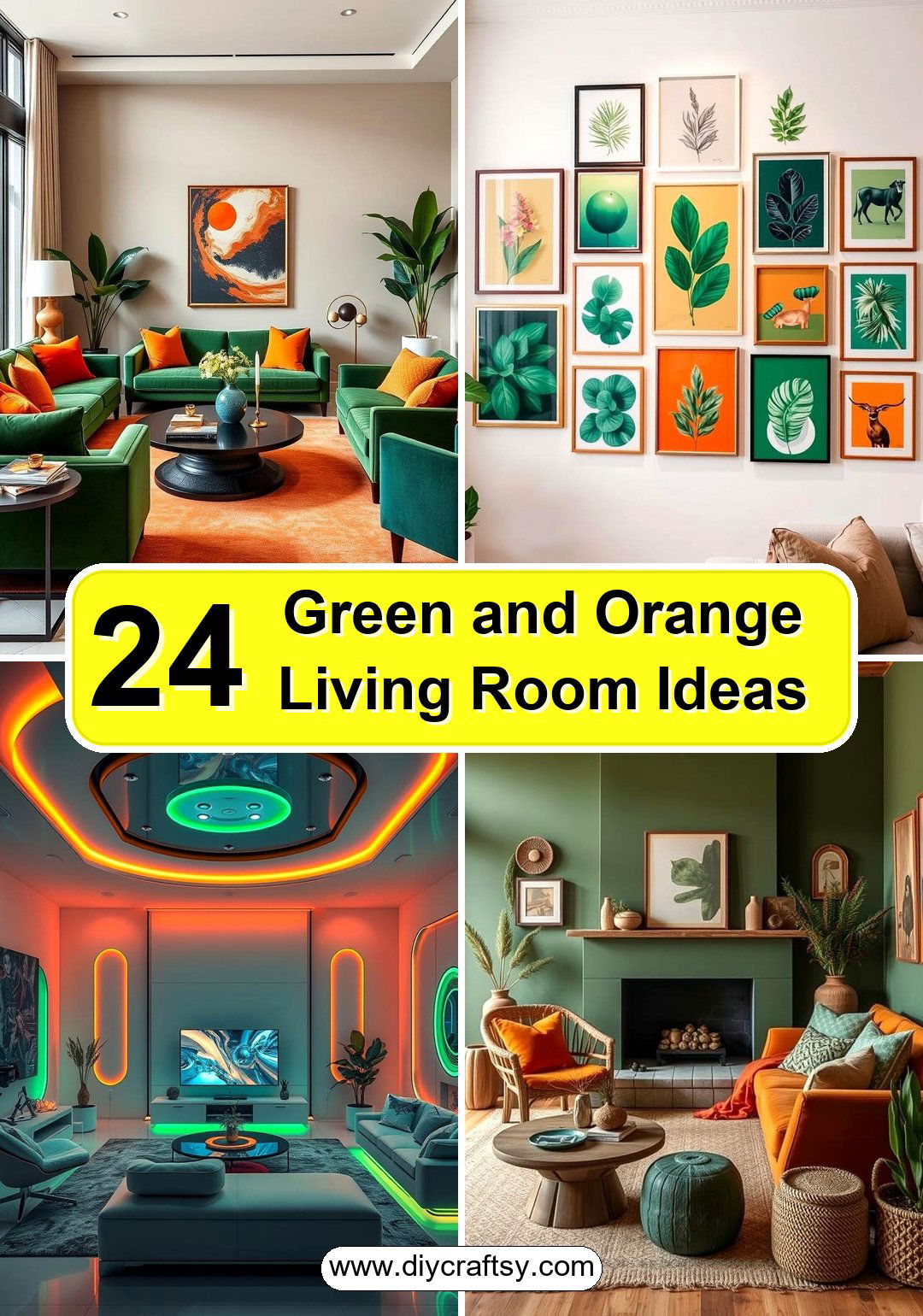 Green and Orange Living Room Ideas