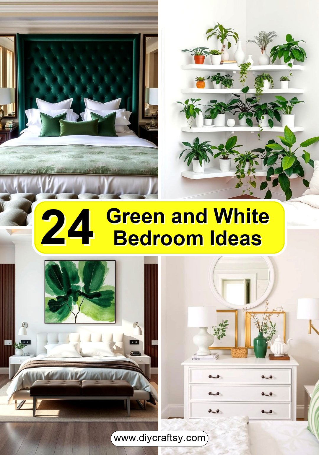 Green and White Bedroom Ideas