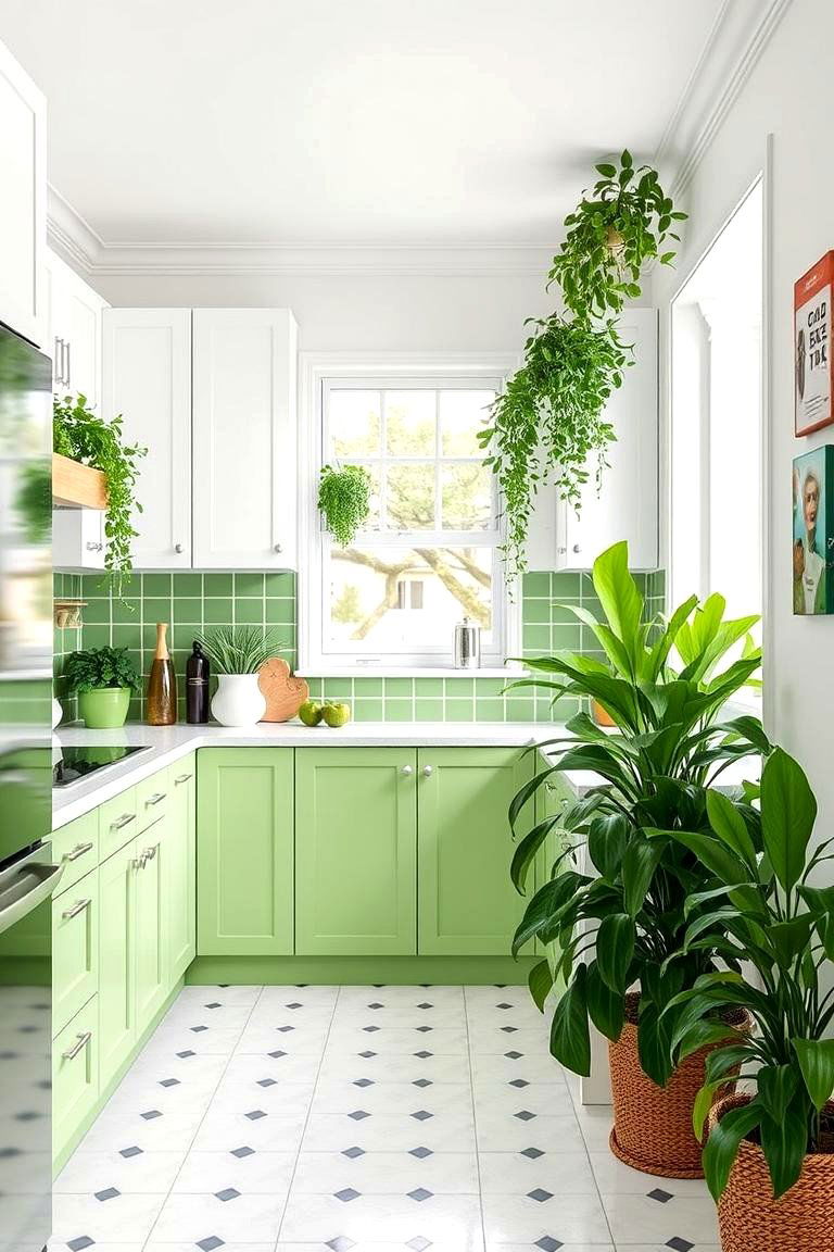 Green and White Combo for a Fresh Crisp Feel - 24 Green Accent Wall Ideas