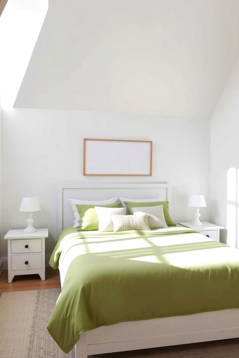 Green and White Theme - 24 Green Bedroom Ideas