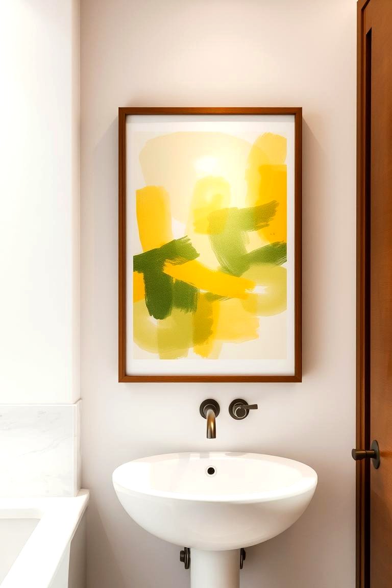 Green and Yellow Artwork - 24 Yellow and Green Bathroom Ideas