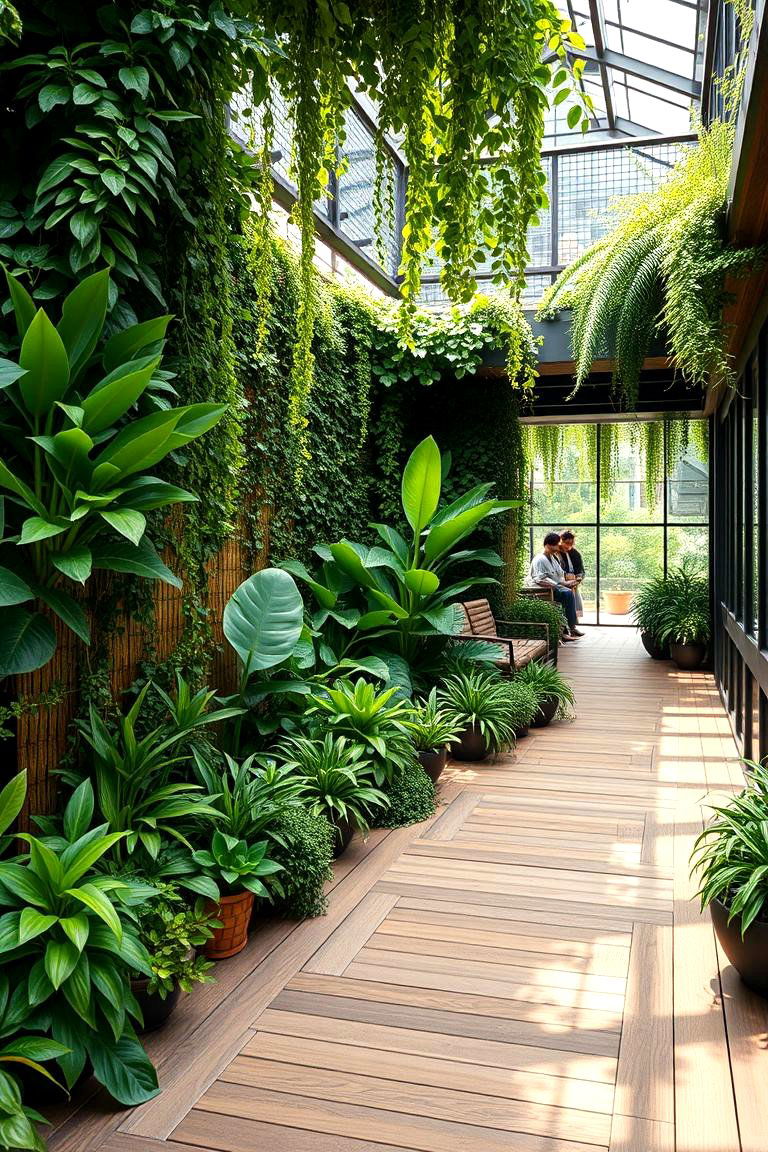 Greenery Integrated Deck - 24 Floating Deck Ideas