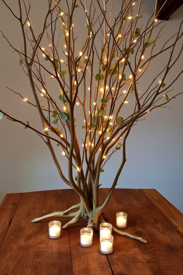 Greenery and Branches - 24 Tall Wedding Centerpiece Ideas