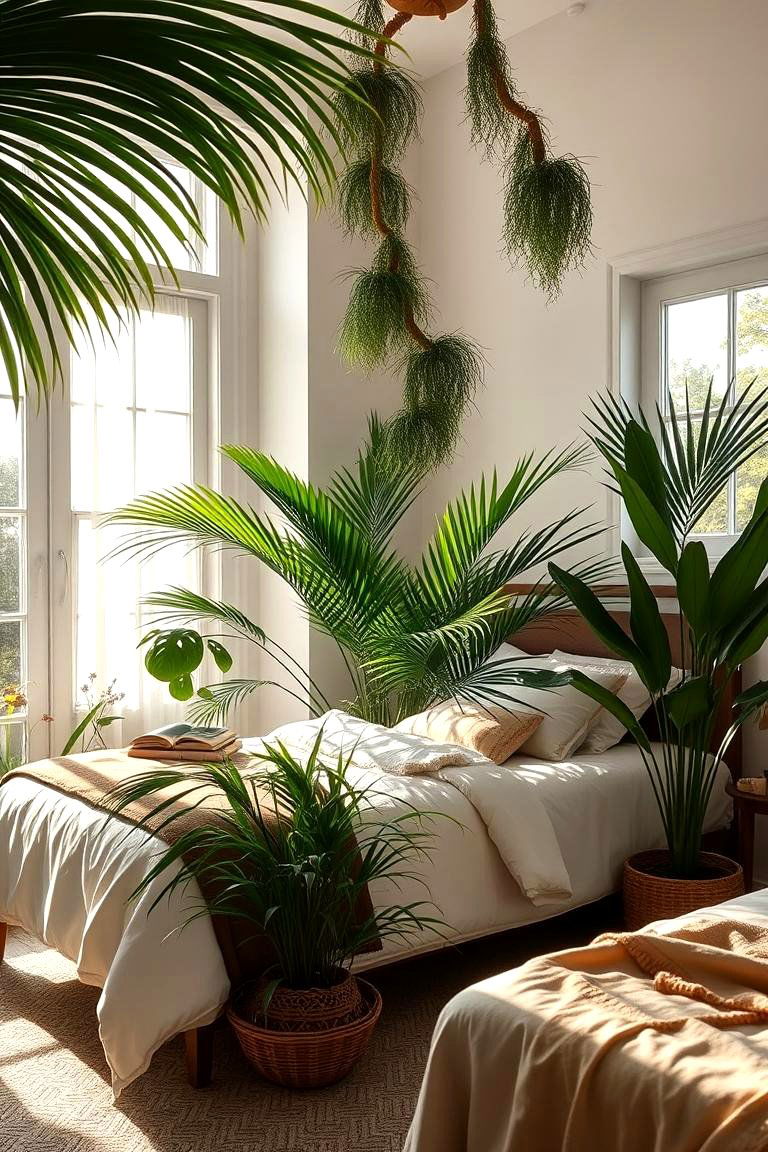 Greenery and Indoor Plants - 24 Coastal Bedroom Ideas